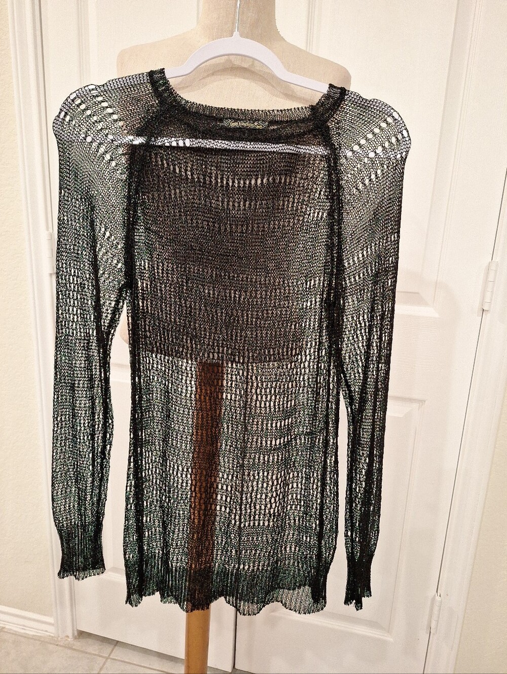 Lightweight Black Sheer Knit Sweater